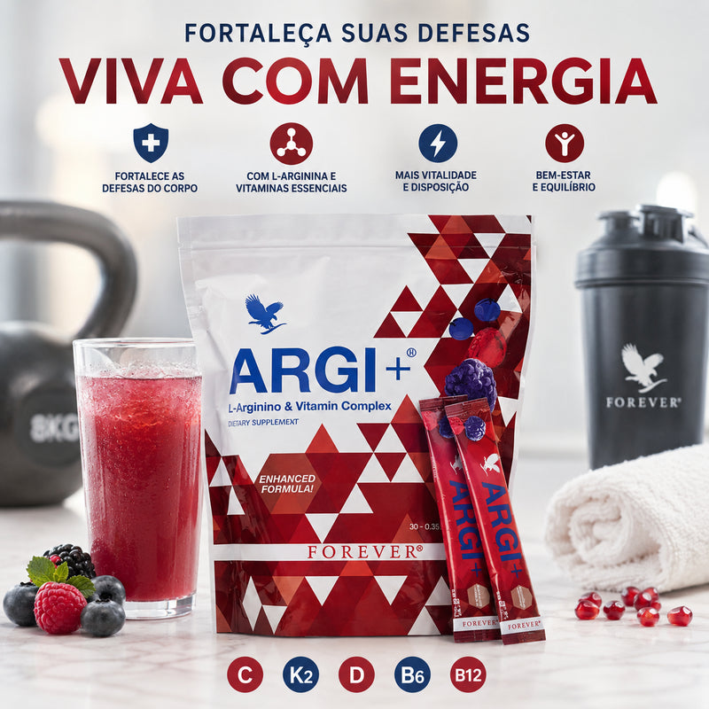 Forever ARGI+® Original 360g – L-Arginina, Complexo Vitamínico e Sabor Frutas Vermelhas