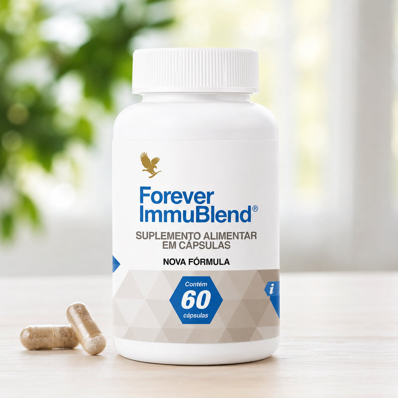 Forever ImmuBlend® Living | Suplemento para Imunidade com Curcumina, Lisina, Vitamina C e D (60 Cápsulas)